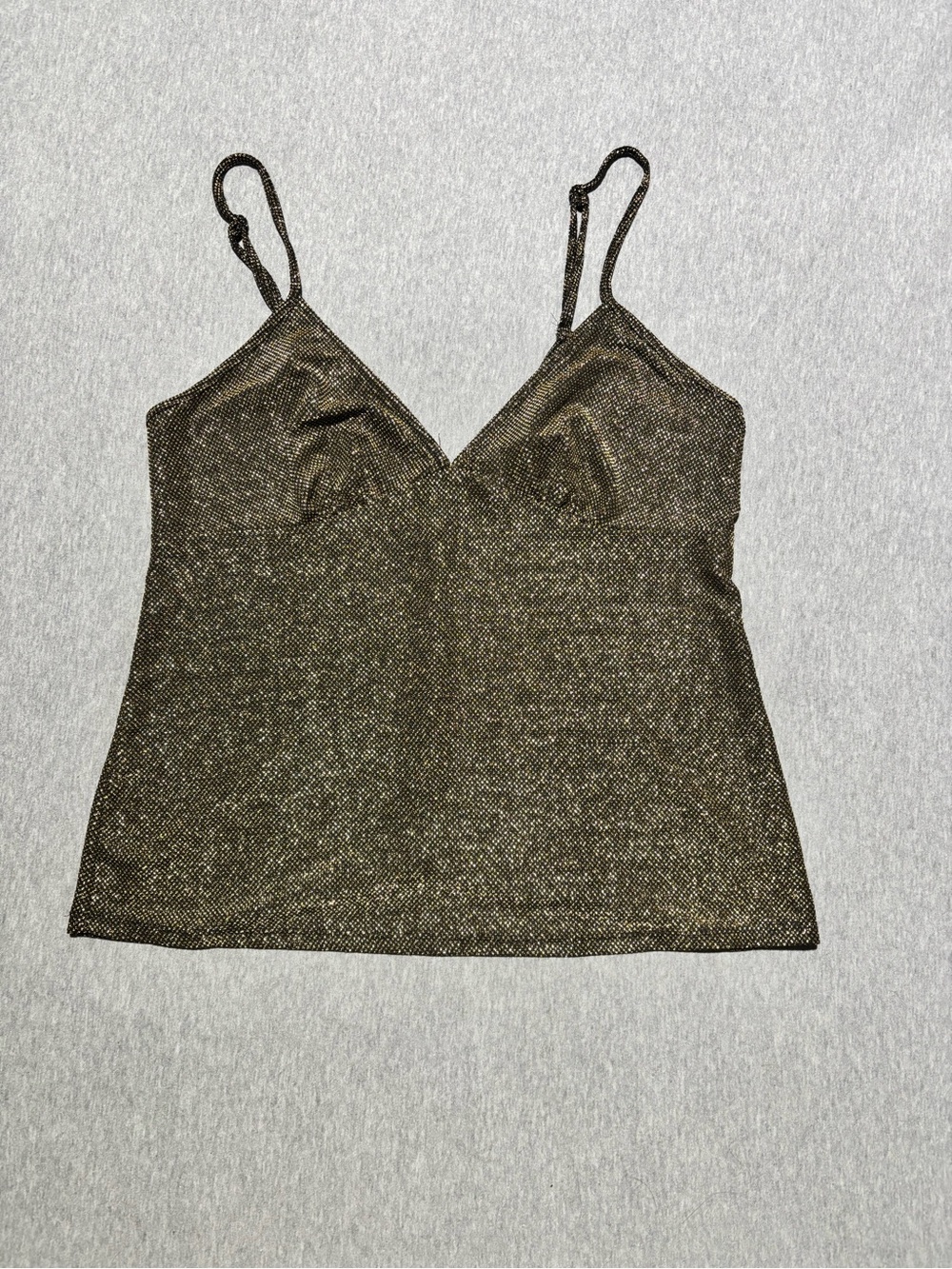 Linea Donatella Metallic Bronze V-Neck Camisole Top